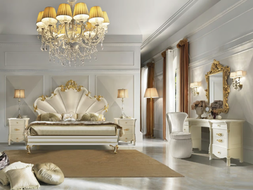 DIAMANTE - Wooden double bed with upholstered headboard by CASA +39 - view 3
